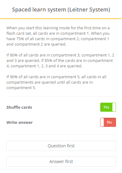 Spaced learning system description